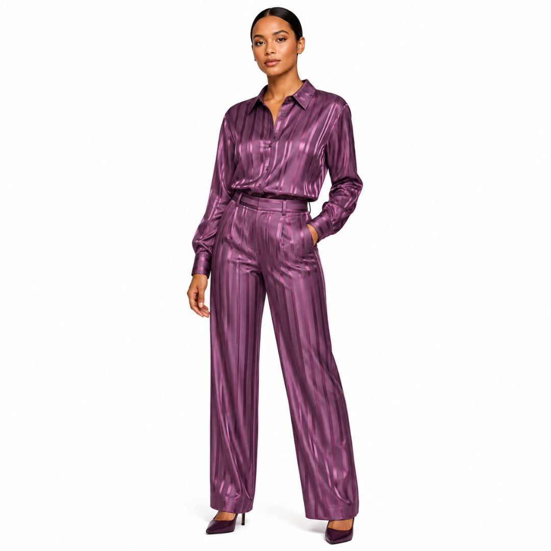 Premium Striped Satin Weave jonkonso Fabric